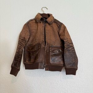 NWT Polo Ralph Lauren Cow Leather Flight Jacket Boys
